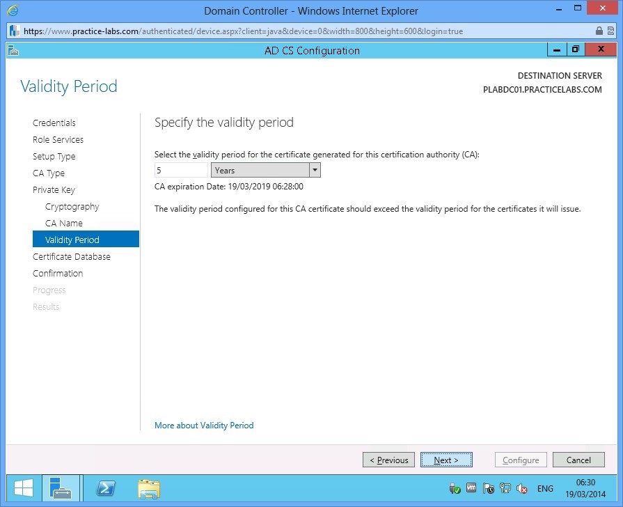 Practice Labs screenshot.
